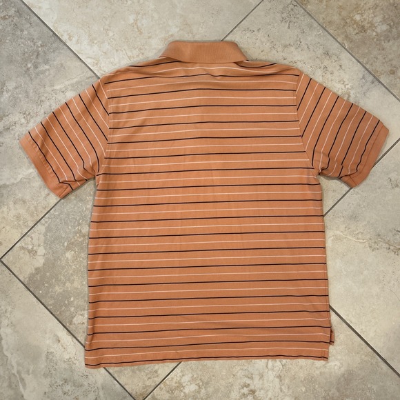 Brooks Brothers Performance Knit Shirt Men's XL Orange Stripe Short Sleeve Polo - Picture 7 of 8